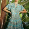 Outlet Flutter Sleeve Geo Print Dress Women Mini Dresses