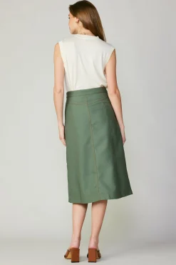 Discount Front Slit Midi Skirt Women Skirts