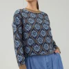 Clearance Geo Floral Pullover Sweater Women Knitwear | Long Sleeve Tops