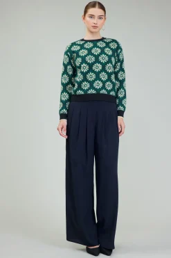 Clearance Geo Floral Pullover Sweater Women Knitwear | Long Sleeve Tops