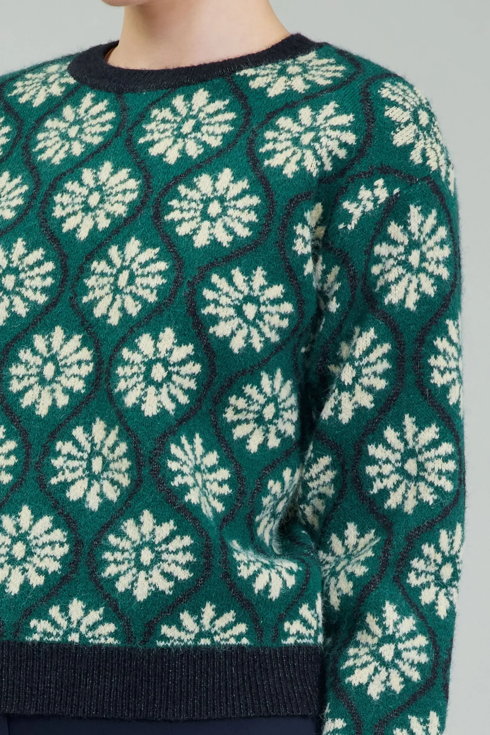 Clearance Geo Floral Pullover Sweater Women Knitwear | Long Sleeve Tops