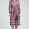Sale Geo Printed Belted Midi Dress Women Maxi Dresses | Midi Dresses