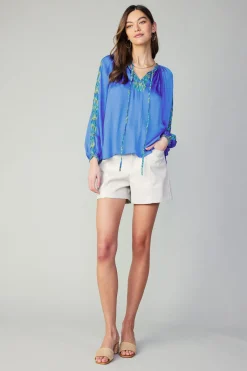 Hot Geometric Patterned Blouse Women Long Sleeve Tops