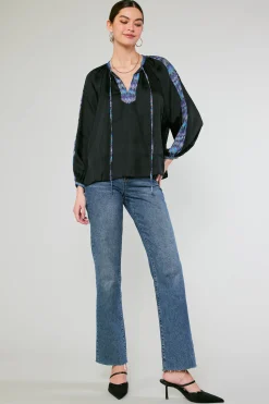 Clearance Geometric Patterned Blouse Women Long Sleeve Tops