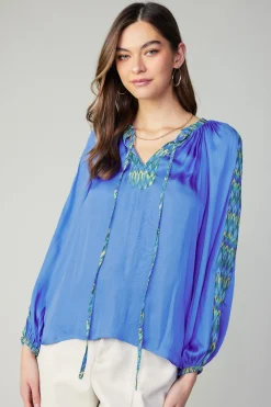 Hot Geometric Patterned Blouse Women Long Sleeve Tops