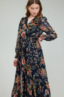 Hot Glimmer Botanical Maxi Dress Women Maxi Dresses
