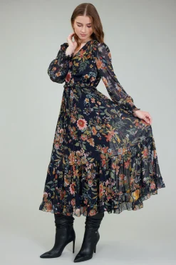 Hot Glimmer Botanical Maxi Dress Women Maxi Dresses