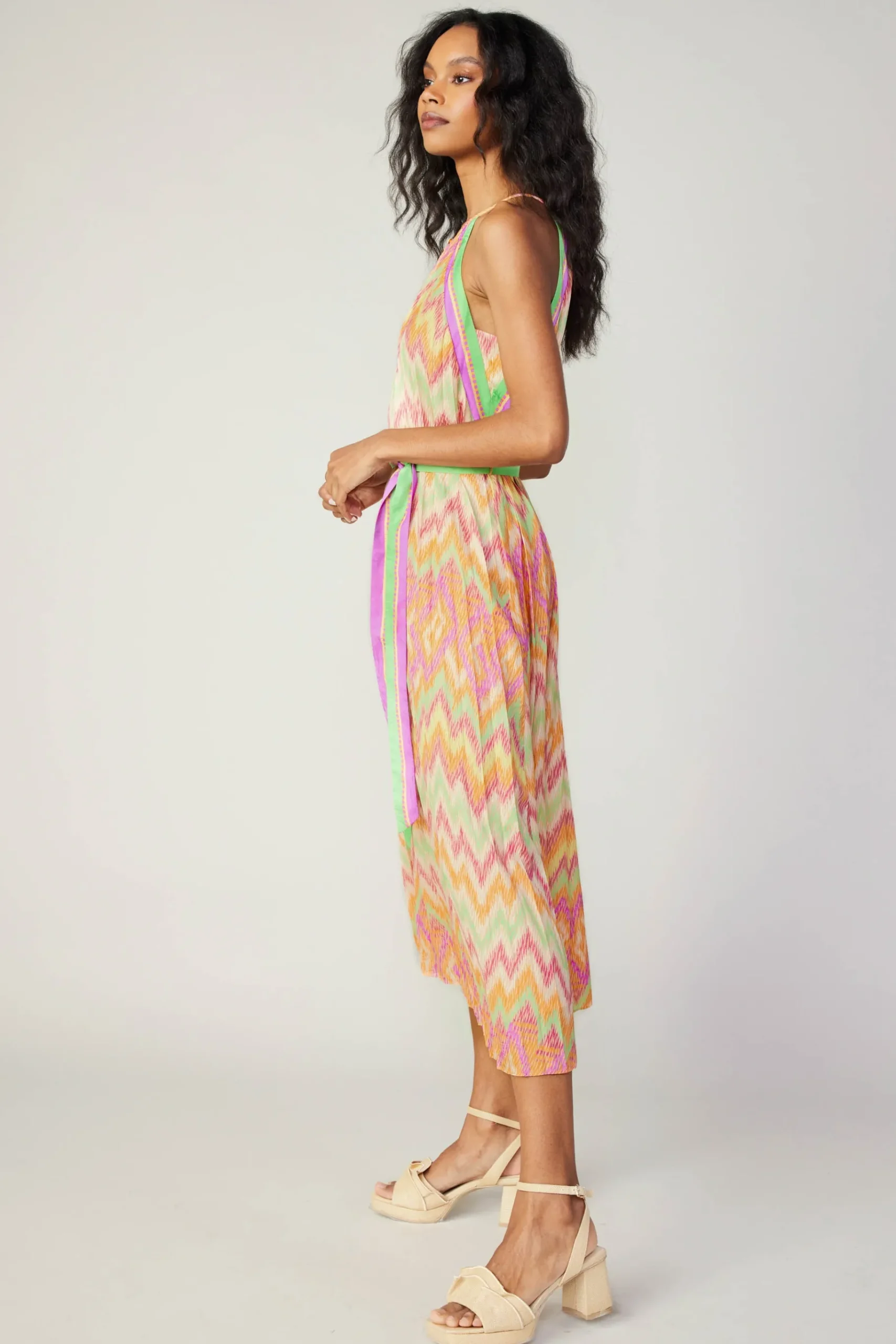 Clearance Gradient Chevron Midi Dress Women Midi Dresses