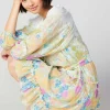 Clearance Gradient Floral Motif Mini Dress Women Mini Dresses