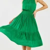 Discount Halter Smocked Midi Dress Women Midi Dresses