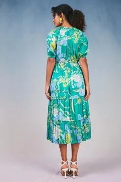 New Hana Botanical Midi Dress Women Midi Dresses