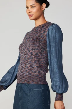 Sale Heather Contrast Sweater Top Women Long Sleeve Tops | Sweaters