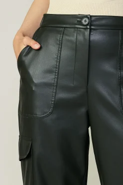 Sale High Rise Leather Trousers Women Pants