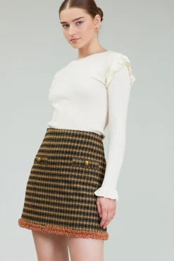 Online Houndstooth Mini Skirt Women Skirts