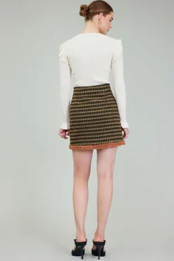 Online Houndstooth Mini Skirt Women Skirts