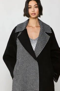 Best Houndstooth Oversized Wool Coat Women Coats & Jackets