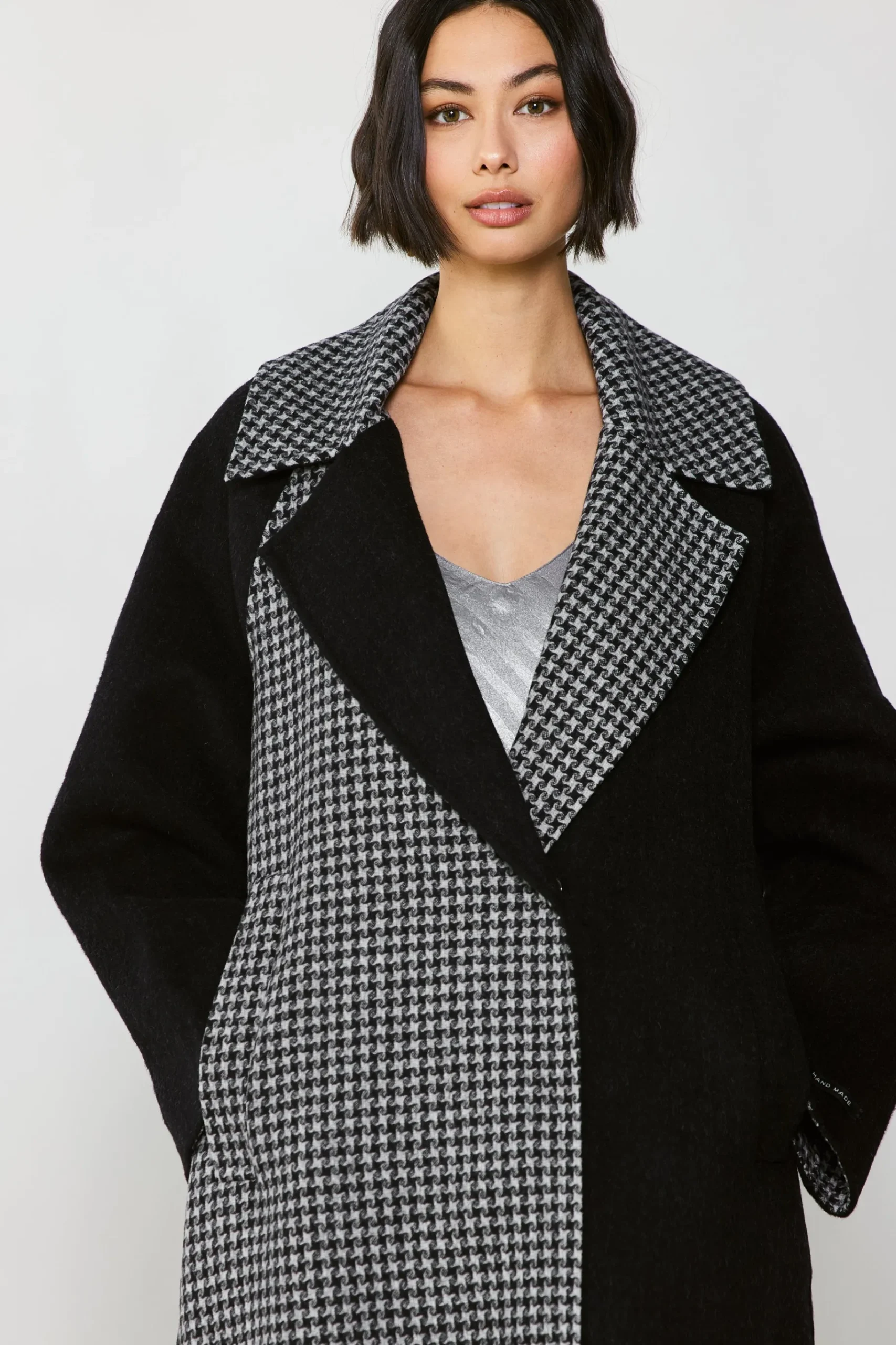 Best Houndstooth Oversized Wool Coat Women Coats & Jackets