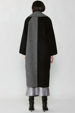Best Houndstooth Oversized Wool Coat Women Coats & Jackets