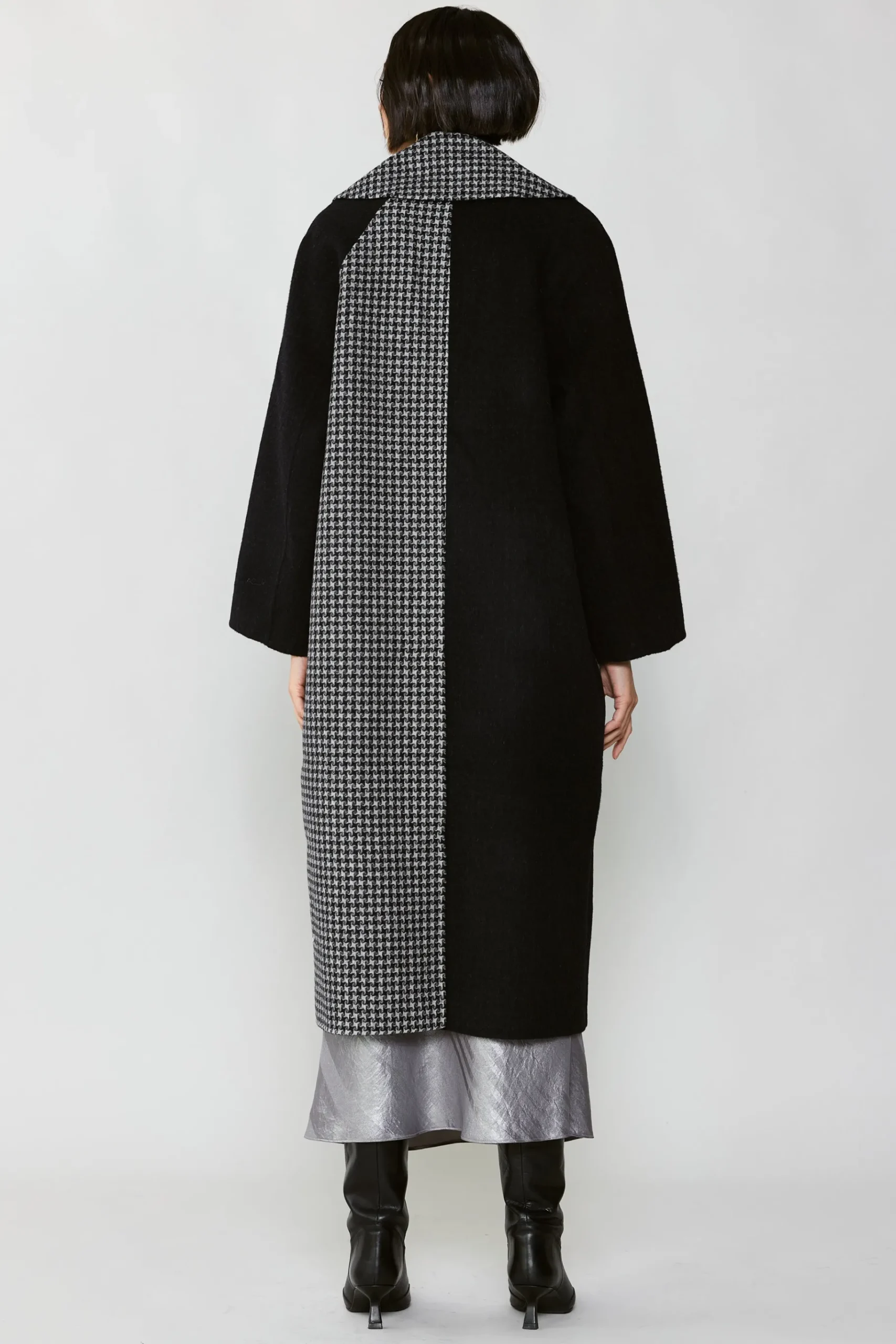 Best Houndstooth Oversized Wool Coat Women Coats & Jackets