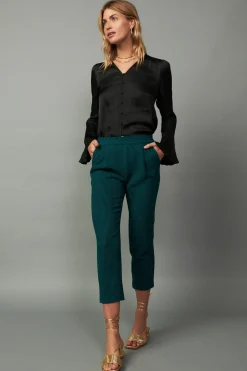New Houndstooth Patterned Straight Pants Women Pants
