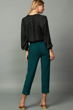 New Houndstooth Patterned Straight Pants Women Pants