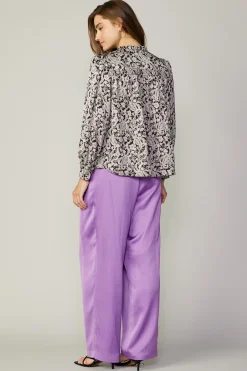 New Jacquard Paisley Blouse Women Long Sleeve Tops