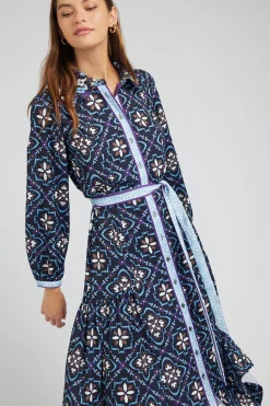 Sale Kaleidoscope Motif Maxi Dress Women Maxi Dresses | Midi Dresses