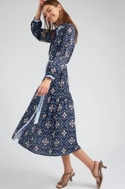 Sale Kaleidoscope Motif Maxi Dress Women Maxi Dresses | Midi Dresses