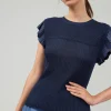 Outlet Knit Crewneck Ruffled Tank Women Knitwear