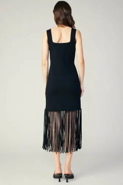 Fashion Knit Fringe Hem Dress Women Knitwear | Midi Dresses