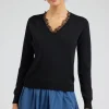 Online Lace Detail Sweater Top Women Knitwear | Sweaters