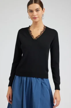 Online Lace Detail Sweater Top Women Knitwear | Sweaters
