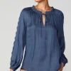 Outlet Lace Panel Blouse Women Long Sleeve Tops