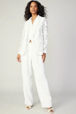 Online Lace Single Breasted Blazer Women Coats & Jackets