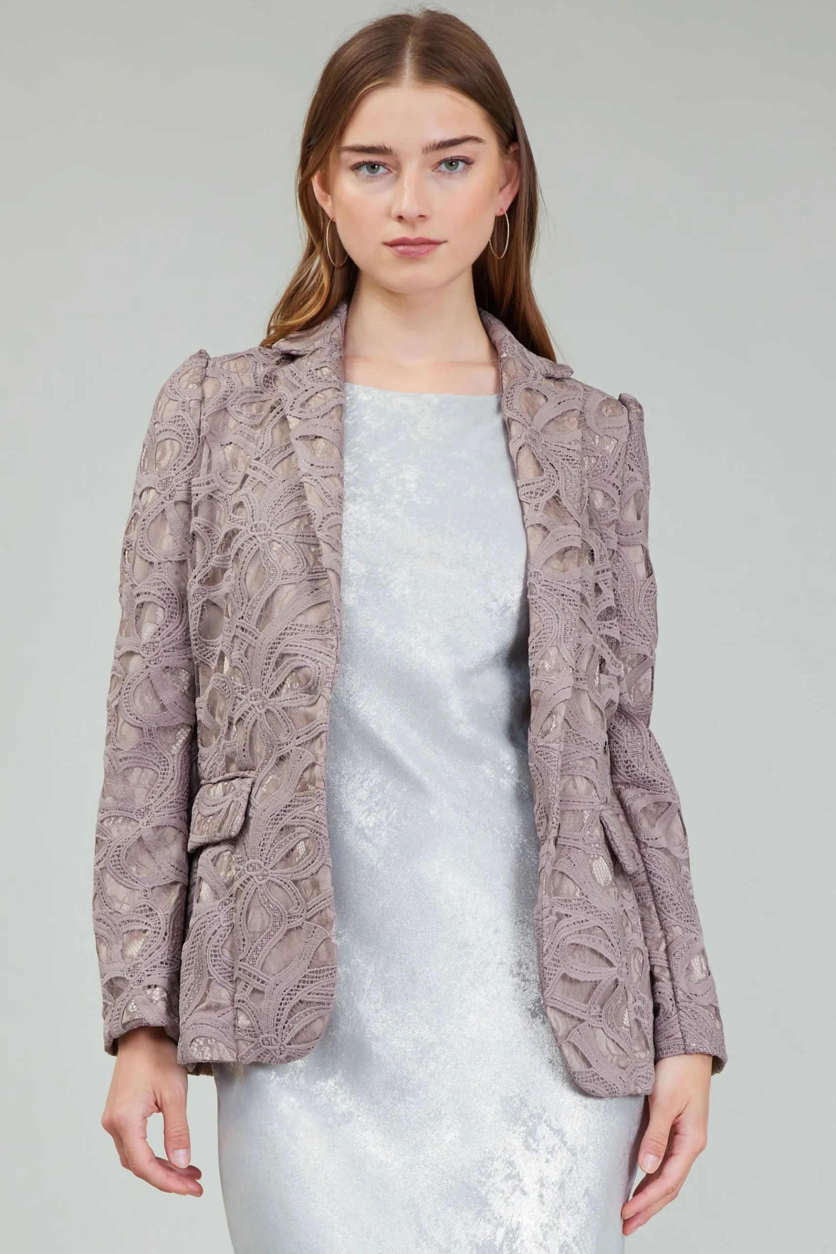 Fashion Lace Single Breasted Blazer Women Coats & Jackets