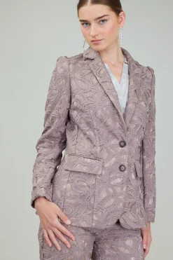 Fashion Lace Single Breasted Blazer Women Coats & Jackets
