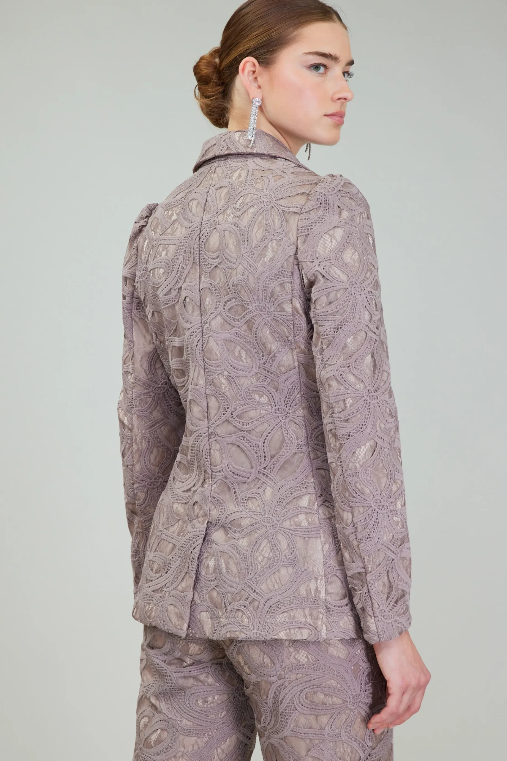 Fashion Lace Single Breasted Blazer Women Coats & Jackets