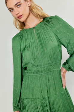 New Laraline Paisley Jacquard Midi Dress Women Midi Dresses