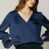 New Layered Cuff Blouse Women Long Sleeve Tops