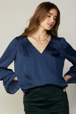 New Layered Cuff Blouse Women Long Sleeve Tops