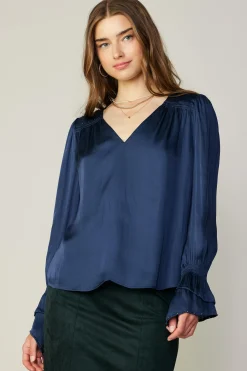 New Layered Cuff Blouse Women Long Sleeve Tops