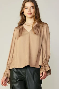 Hot Layered Cuff Blouse Women Long Sleeve Tops