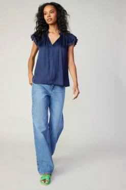 Sale Layered Lace Sleeve Top Women Short Sleeve Tops