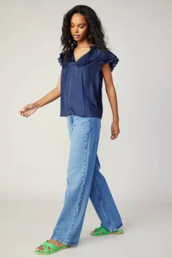 Sale Layered Lace Sleeve Top Women Short Sleeve Tops