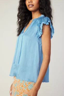 Hot Layered Lace Sleeve Top Women Short Sleeve Tops