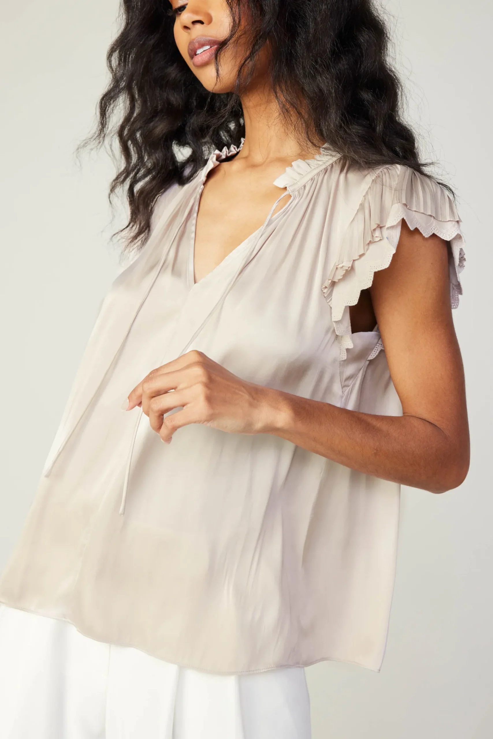 Clearance Layered Lace Sleeve Top Women Short Sleeve Tops