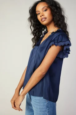 Sale Layered Lace Sleeve Top Women Short Sleeve Tops