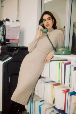 New Layered Sweater Midi Dress Women Sweaters