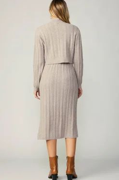 New Layered Sweater Midi Dress Women Sweaters