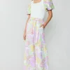 Hot Linen Blend Floral Pants Women Pants